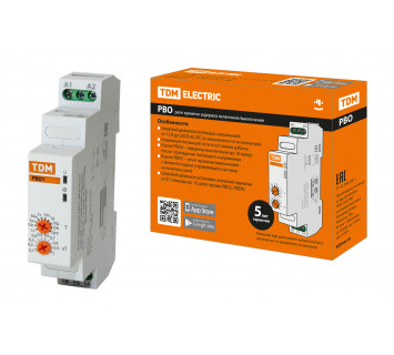 Реле времени РВО1-ВКЛ-0,1с/10дн-8А-12/230В-DIN (зад.вкл., 0,1с-10дней, 12-230В AC/DC) TDM