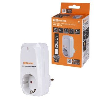 Реле напряжения в розетку РНР-01, 16А TDM