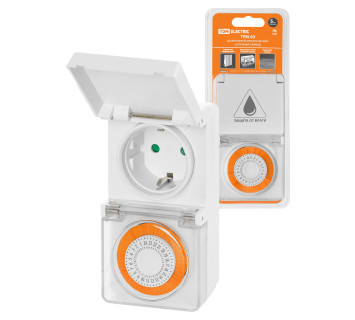 Таймер розеточный ТРМ-03-30мин/24ч-16А-IP44 (суточный, защита от влаги) TDM