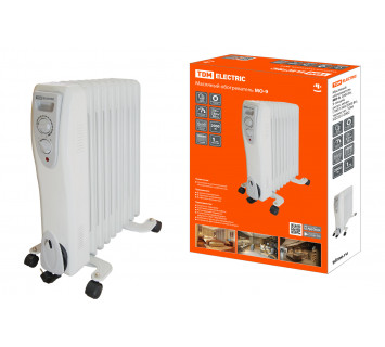 Масляный обогреватель МО-9, 2000 Вт, 9 секций, регул. мощн. (700/1300/2000 Вт), термостат, TDM