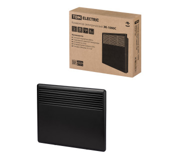 Конвектор электрический ЭК-1000С, 1000 Вт, термостат, СТИЧ, черный, TDM