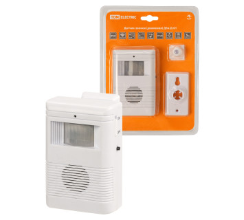 Датчик-звонок (движения) ДЗв-Д-01 (инфракрасный, 6 м, 32 мелодии, 3х1.5 В АА, 80 дБ, IP20) TDM